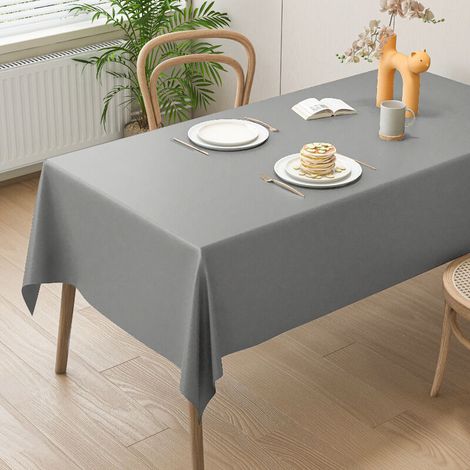 Toile Cirée Carrée 140x140 cm – Nappe Plastique Grise Facile à Essuyer avec Un Toucher Doux et Agréable, Vinyle Imperméable, pour Intérieur et Extérieur, avec Motif en Chevrons (1/4)