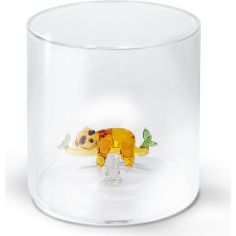 WD LifeStyle Bicchiere Vetro Borosilicato Cc 250 ml Decoro Bradipo