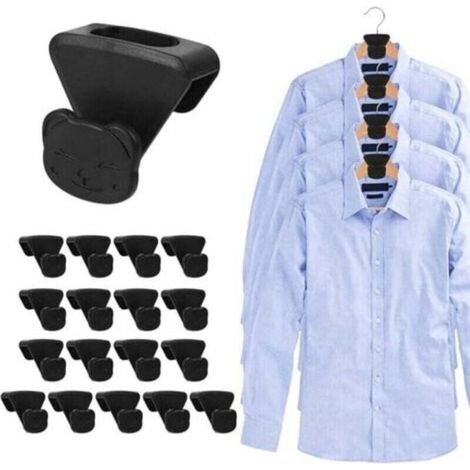 Schwarze, platzsparende Hakenkleiderbügel, 18 Stück, niedliche, platzsparende Hakenkleiderbügel, stabile, platzsparende Kleiderbügel zum Aufhängen von Kleidung, Taschen, Kleiderschrank, Zuhause (1/4)