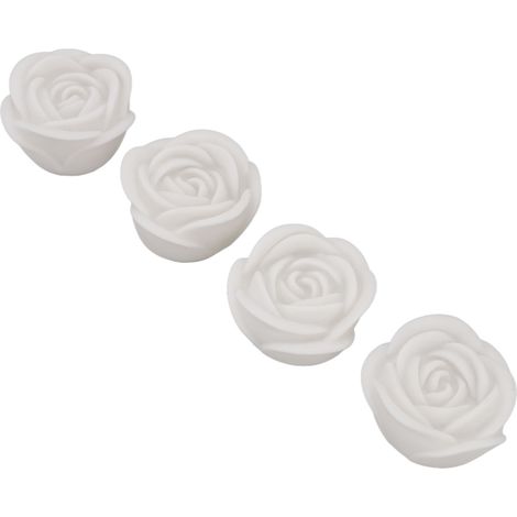Lot de 4 bougies LED roses sans flamme ni fumée, colorées et décoratives, pour bars, cafés, mariages et réunions de famille. (1/5)