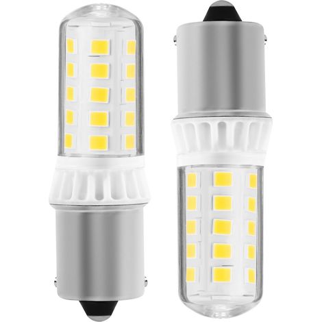 Lampe LED domestique B15S 12 V 3W 400 lumens CRI85 1156 Douille AC12V, DC12V-24V 1103/1141 Douille à contact unique Blanc Chaud 3000K, Lot de 2 (1/5)