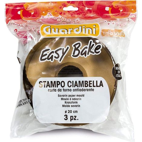 Guardini Set de 3 Moldes Desechables de Papel para Rosquillas de 20 cm Easy Bake