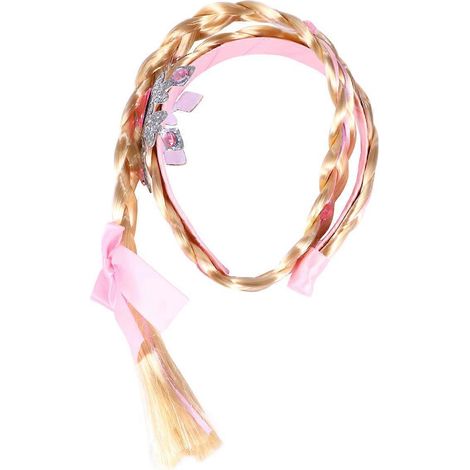 Accessoires pour tresses, perruque tressée, diadème de princesse, coiffure tressée pour Halloween, déguisement de princesse, perruque tressée-67X13X2CM-Pink