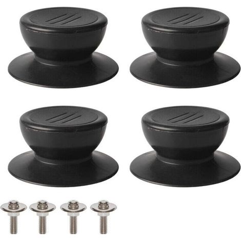 Universelle schwarze Kunststoff-Küchendeckelknöpfe – 4er-Set für Glasdeckel, einfache und sichere Befestigung