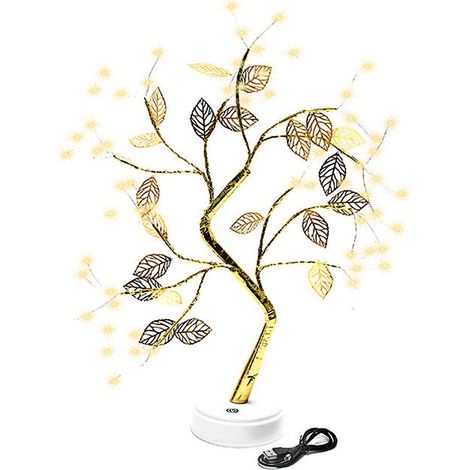 Bonsai-LED-Tischleuchte mit Kupferdraht und Blättern, dekorative Leuchte fürs Wohnzimmer, Geschenkidee für die Wohnungseinrichtung (1/5)