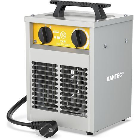 Chauffage Électrique Industriel 2000W - Robuste, Portable pour Chantier & Garage, Soufflant avec Thermostat - DAHTEC
