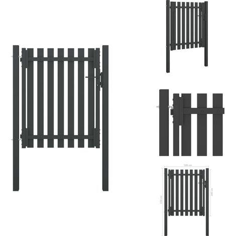 Portail de clôture de jardin Acier 1x1,5 m Anthracite - Portail De Jardin - Portillon - Clôture - Fermeture Jardin - Sécurité Jardin (1/4)