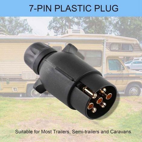 Prise Remorque - 7 Broches - Étanche - 12 V - Boîtier Nylon - Bornes Laiton - Pour Remorque Caravane Camping-Car (1/4)