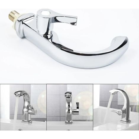 Robinet mitigeur chromé à commande unique pour eau froide, pour lavabos et baignoires, accessoires pour la maison et le jardin (1/3)