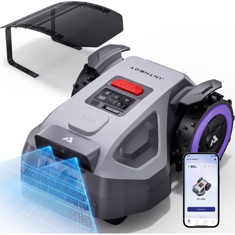 ANTHBOT M5 Mähroboter ohne Begrenzungskabel für 500 m² inkl. Garage, RTK+NetRTK Navigation, Auto-Kartierung, 45% Steigung