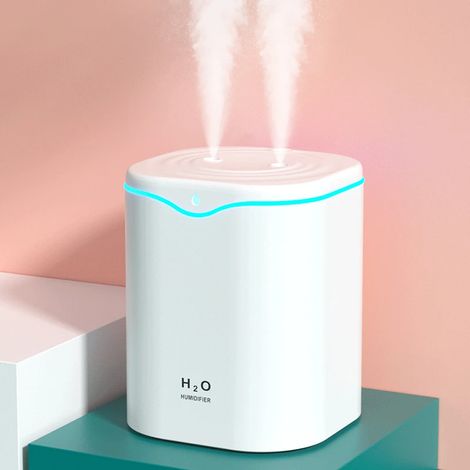 2000ML USB Air Humidifier Double Spray Port Essential Oil Aromatherapy Diffuser Cool Mist Maker Fogger for Home Office (1/4)