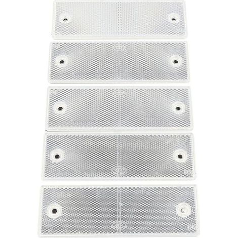 10 Pièces Réflecteurs Camion, Avertissement Réfléchissant Plaque, Réflecteurs pour Remorques Et Camions, Universel Plastique Blanc Réflecteur Marqueur pour Remorque (1/4)