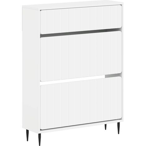 Schuhschrank ZWOLLE 78 x 24 x 103 cm Holzwerkstoff Weiß vidaXL (1/5)