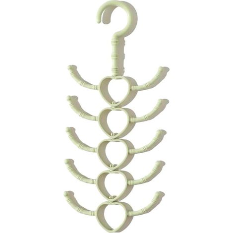 Lot de 10 crochets rotatifs multifonctions 10 branches, organisateur de vêtements en plastique (1/4)