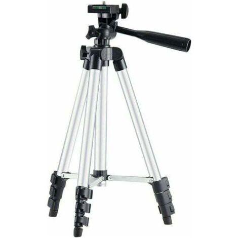 Trépied pour niveau laser – Hauteur max 103 cm – Compatible avec appareils photo et laser – Pieds en caoutchouc pour terrains irréguliers