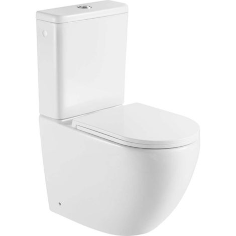 kielle Oudee - WC à poser avec réservoir et abattant Softclose, Vortex Rimless, blanc 30202010