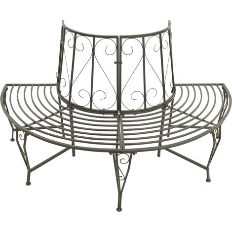 Banc d'arbre de jardin，Banquette de jardin，Chaise Demi-rond 160 cm Acier CFW58785 (1/5)