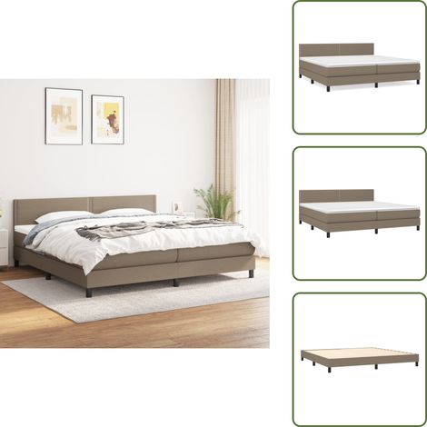 Boxspringbett mit Matratze Taupe 200x200 cm Stoff - Boxspringbett - Doppelbett - Bettenrahmen - Tapete - Schlafsystem (1/5)