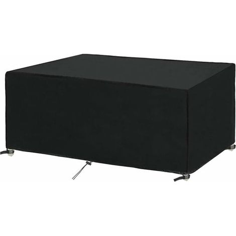 Housse de protection pour meubles de jardin 250 x 150 x 90 cm, tissu Oxford 420D, rectangulaire, noire, coupe-vent, protection UV, résistante au froid (SKU produit : 95465099 SKU Offre : lehuamwj1640 (1/4)