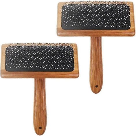 2 cardes à laine, peigne à carder la laine, cardes manuelles pour laine, peigne en bambou, coussin d'air pour tapis en fourrure (1/5)