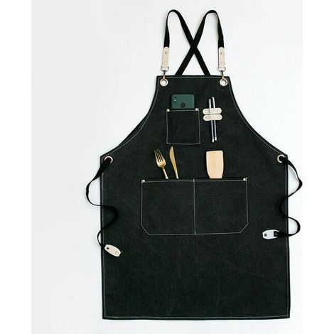 Green Mobility-1 Pack Tabliers de Cuisine Etanche,Tablier Réglable avec Poches pour Jardin,Barbecue,Tablier,（ noir） (1/5)