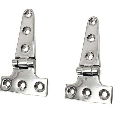 Lot de 2 charnières de porte en T en acier résistantes à l'érosion pour meubles d'armoires marins d'extérieur - Charnière de porte antirouille (1/5)