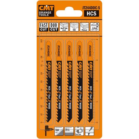 Haute en acier au carbone Lame de scie sauteuse "Duo" Cut pour bois dur, bois tendre, contreplaqué, OSB, scies sauteuses (lot de 5) (1/2)