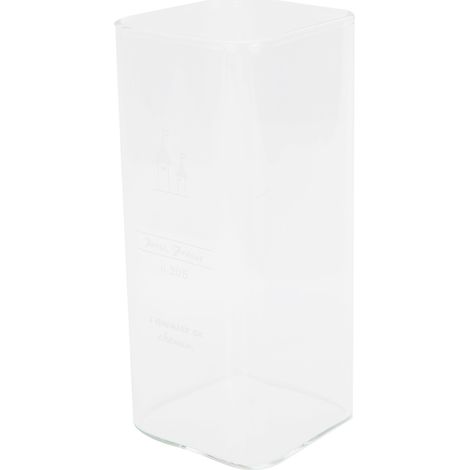Tasse carrée en verre résistant à la chaleur de 400 ml, motif château, idéale pour l'eau, le lait et le petit-déjeuner. (1/5)