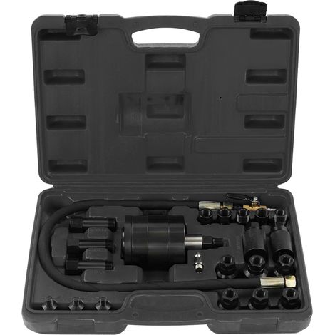Extracteur d'injecteurs diesel 23 pièces, extracteur d'injecteur pneumatique avec adaptateur, extracteur d'injecteurs, outil extracteur d'injecteurs d'air comprimé, noir