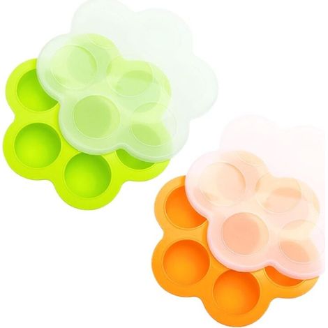 Set mit 2 Babynahrungs-Gefriertabletts mit Deckel, Silikon-Baby-Obstnahrungstablett, Babynahrungs-Aufbewahrungsbehälter FLITI (1/4)