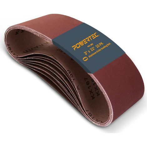 Lot de 10 bandes abrasives de 7,6 x 53,3 cm Bande abrasive en oxyde d'aluminium grain 400 Papier abrasif pour ponceuse à bande portable (1/5)