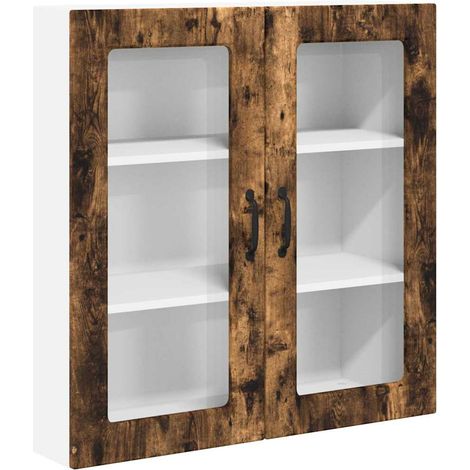 Meuble mural de cuisine，Armoire de cuisine avec étagère Chêne fumé 80 x 31 x 80 cm CFW60875 (1/5)