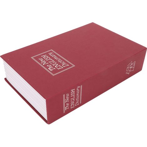 Coffre-fort pour livres, doublure en acier inoxydable, matériau ABS décoratif, design ergonomique, protection douce au toucher, tirelire avec clé rouge