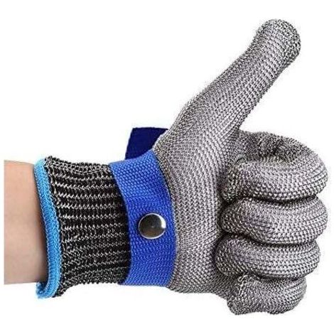 Guantes de acero inoxidable resistentes a los cortes, guantes de trabajo de seguridad de nivel 5 (25,510,5, XL) (1/3)