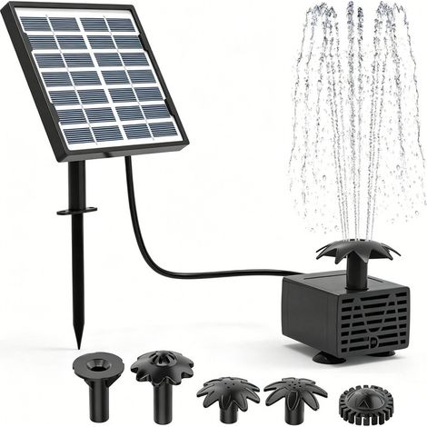 Solar-Wasserpumpe, bürstenlos für Teich, Solar-Wasserpumpe für Fontäne mit 7V 1,5W Solarpanel, 110 L/h