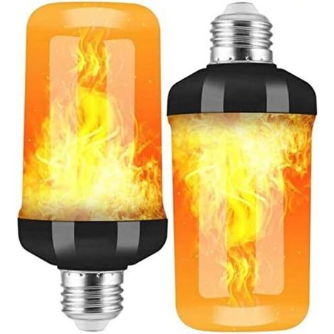 2 Pack E27 LED Flame Bulbs, 4 Modes with Gravity Sensor, Flame Bulb for Indoor/Outdoor Christmas Decoration/Bar/Party (13865mm)