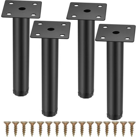 4pcs Furniture Legs Metal Fixing Support Feet for Furniture/Table/Chair/Desk/Kitchen/Cabinet/Sofa (1/4)