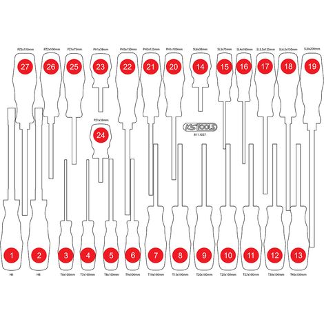 KS TOOLS insert en mousse vide pour 811.1027 - 811.1027-97 (1/3)