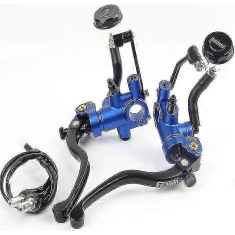 Maître-cylindre de frein et d'embrayage hydraulique à levier CNC pour moto de course, universel et compatible avec Yamaha, Kawasaki et Suzuki (bleu) (1/5)