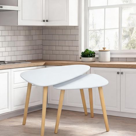 Table basse blanc en MDF 59,5 x 39,5 x 45 cm (1/5)