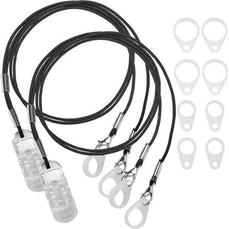Cable a prueba de pérdidas para audífonos，2 juegos de fundas protectoras con cables a prueba de pérdidas，clips y clips de seguridad (1/5)