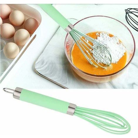 pair Mini fouet en siliCône de 9,6 pouces batteur à oœufs manuel mélangeur mélangeur pour la cuisine-Fei Yu
