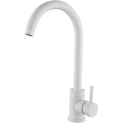 Cleafe - Rubinetto Per Lavello Cucina A Canna Alta Bianco Miscelatore Per Lavandino 79830 - (1/2)