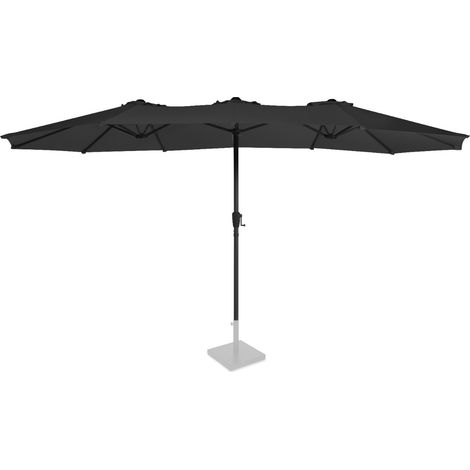 VONROC Premium Sonnenschirm Iseo 460x270cm - Robuster Sonnenschirm – Extra-groß – UV-beständig – Anthrazit/Schwarz – Inklusive Schutzhülle