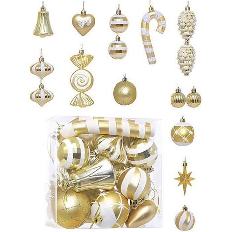 16 Boules de Noël, incassables, avec boucle de suspension, décoration sapin, fête familiale (1/5)