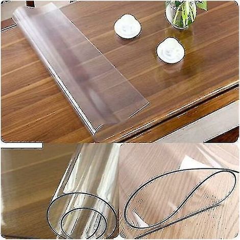 Protège table PVC transparent sur mesure 160x90 cm – Résistant aux taches et rayures – Facile à nettoyer – Pour usage intérieur et extérieur (1/3)