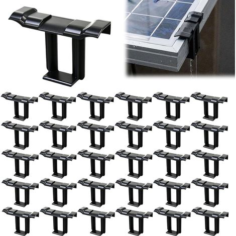 Lot de 30 clips d'évacuation d'eau pour panneau solaire - 30 mm - Module PV - Clips de drainage - Clips de nettoyage pour panneaux solaires - Accessoires solaires (1/5)