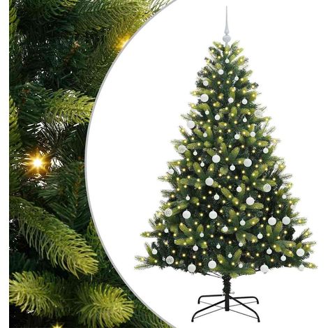 Árbol de Navidad Artificial Plegable 300 LEDs Verde 180 cm vidaXL