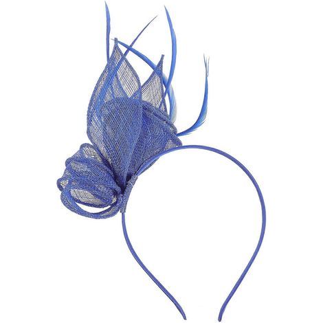 Netz-Haarreif, Fascinator-Hut, Hochzeit, Ladies' Day, Pferderennen, Royal Ascot (blau) – 18,00 x 15,00 x 8,00 cm – Blau (1/4)