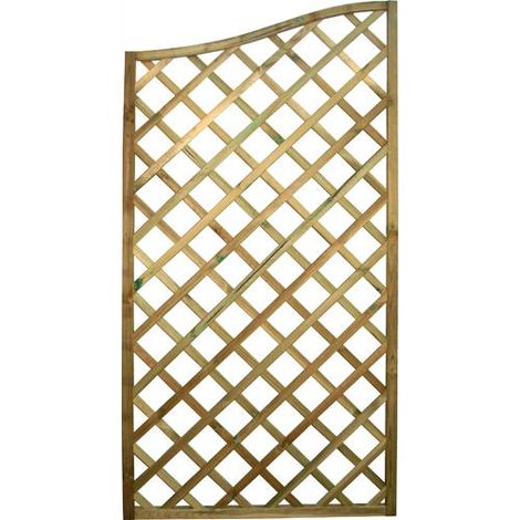 Pannello Grigliato Legno di Pino Impregnato 90x180 cm Onda da Giardino